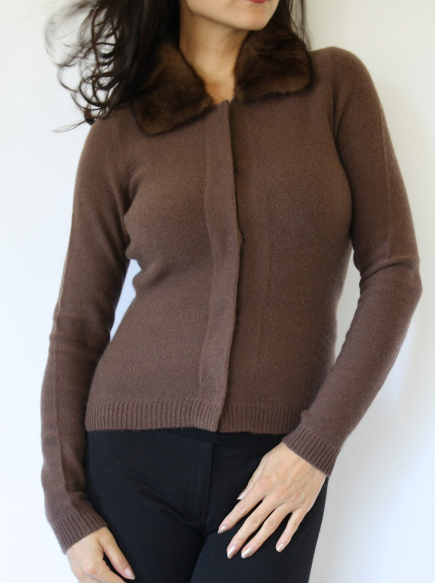 Removable Mink Collar Cardigan – Zoe Couture Cashmere