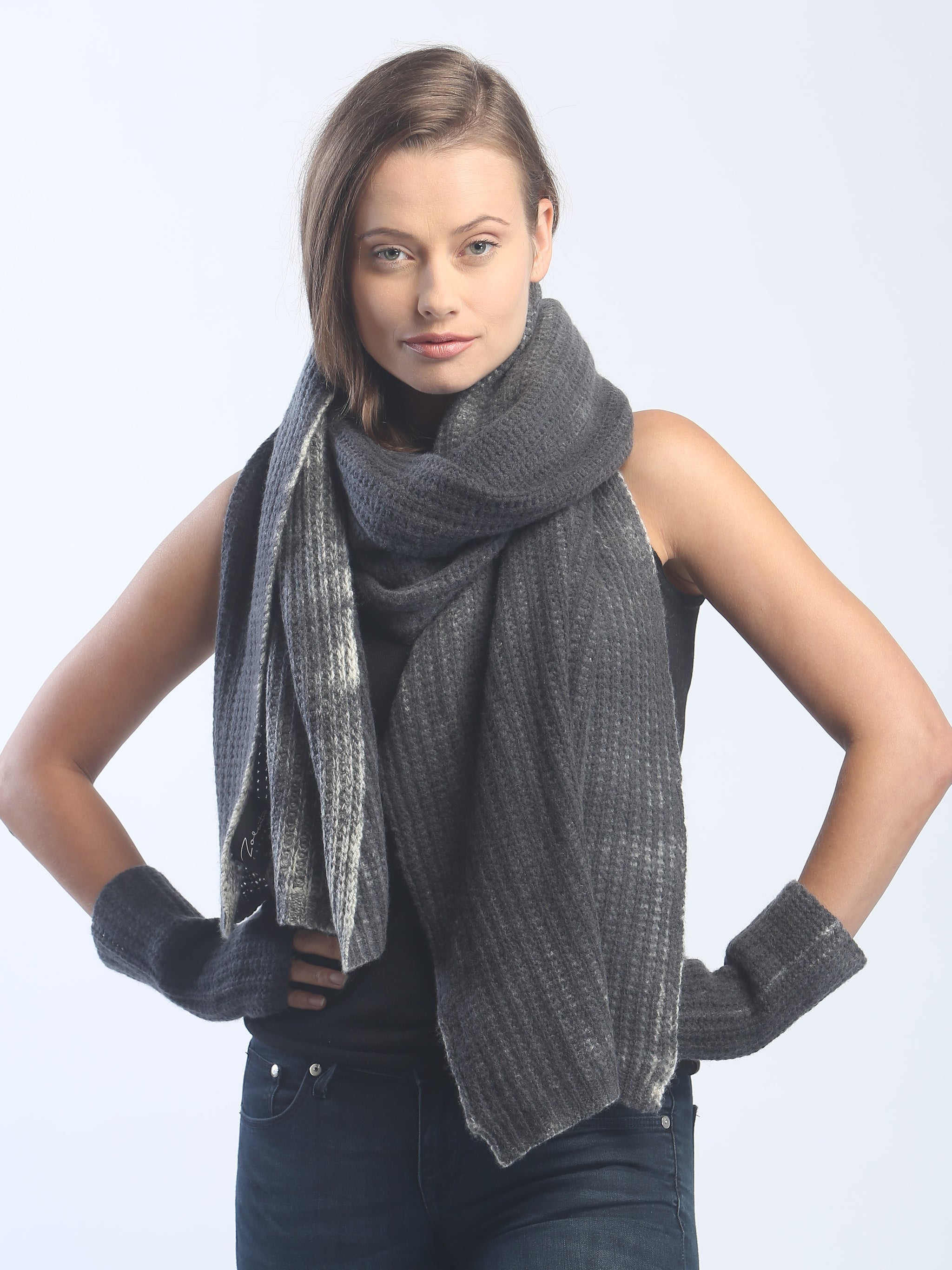 Hand Painted Chunky Stitch Long Scarf – Zoe Couture Cashmere