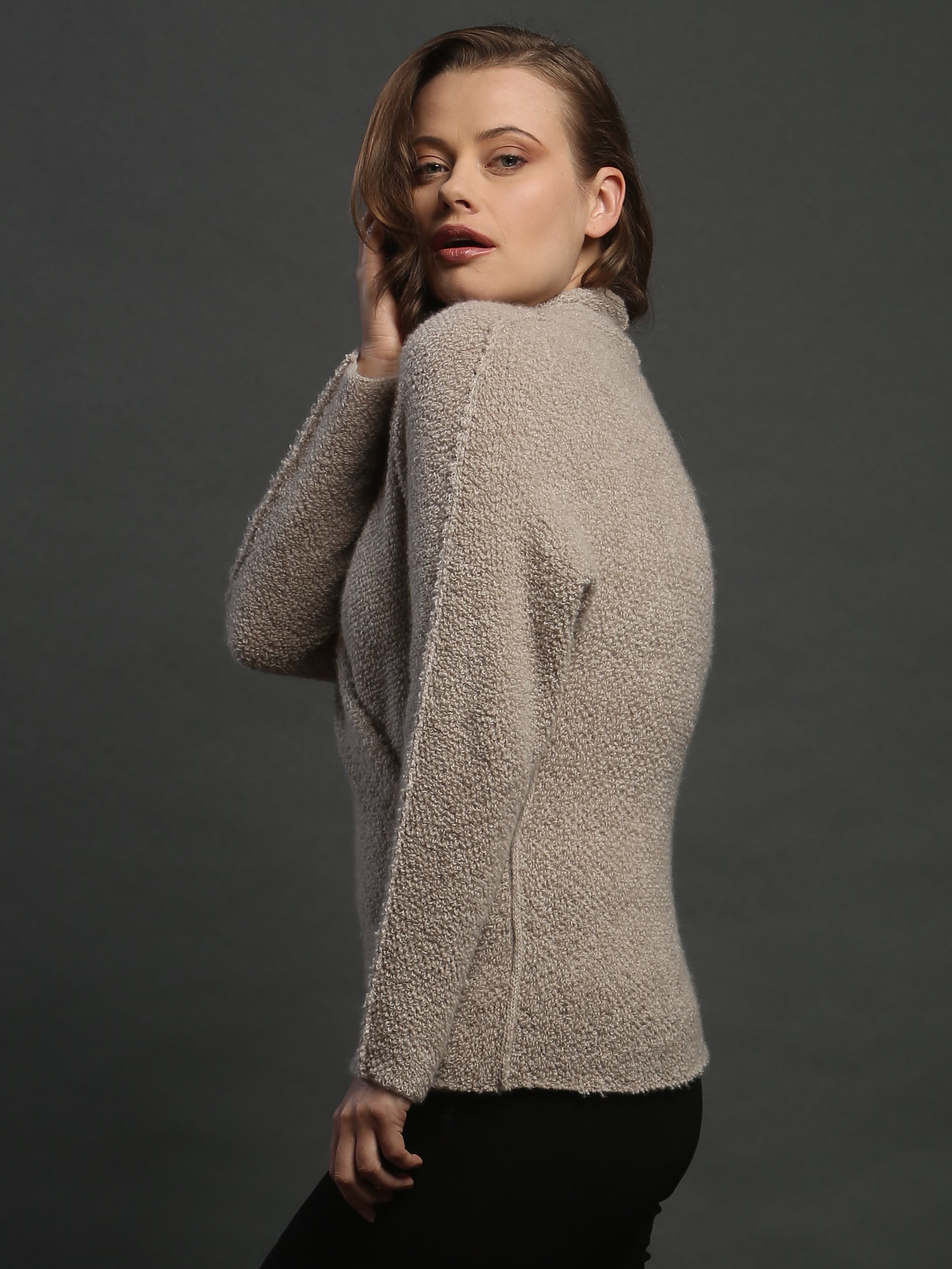 Textured Cross Pullover – Zoe Couture Cashmere
