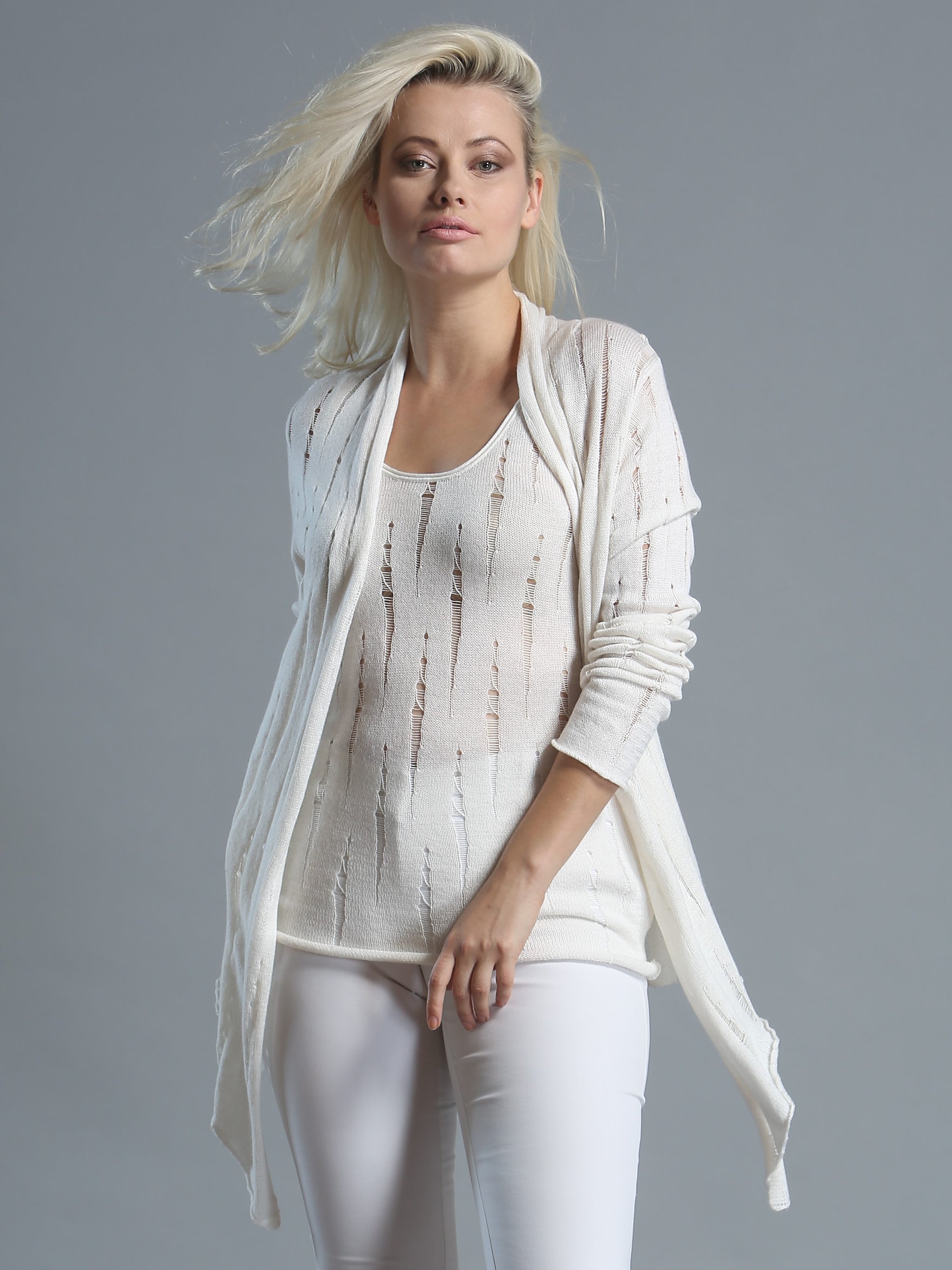 Novelty Stitch Open Front + Novelty Stitch Shell – Zoe Couture