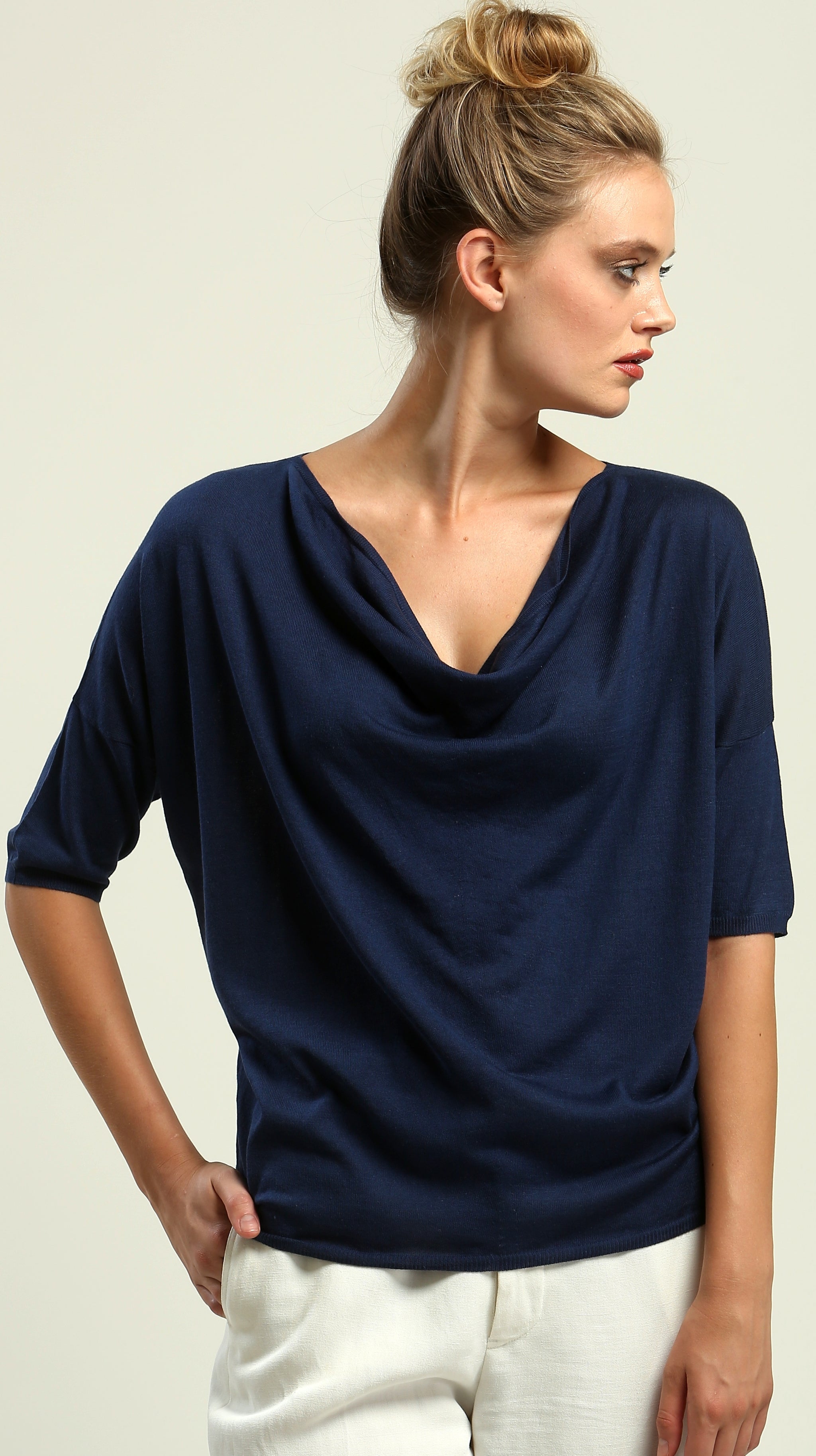 Reversible Drape Neck Top – Zoe Couture Cashmere